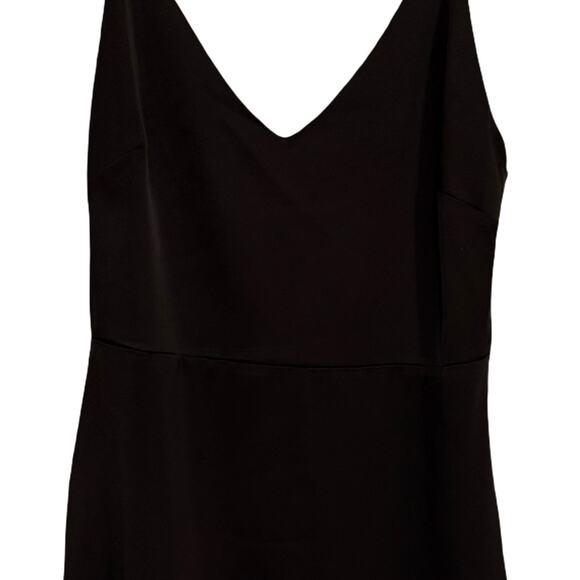 Lulus Black Slipdress Size S Spaghetti Strap V-Neck High Low Hem Sexy Stretch - Picture 5 of 7